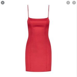 Guage81 Medellin Satin Mini Dress in Red
